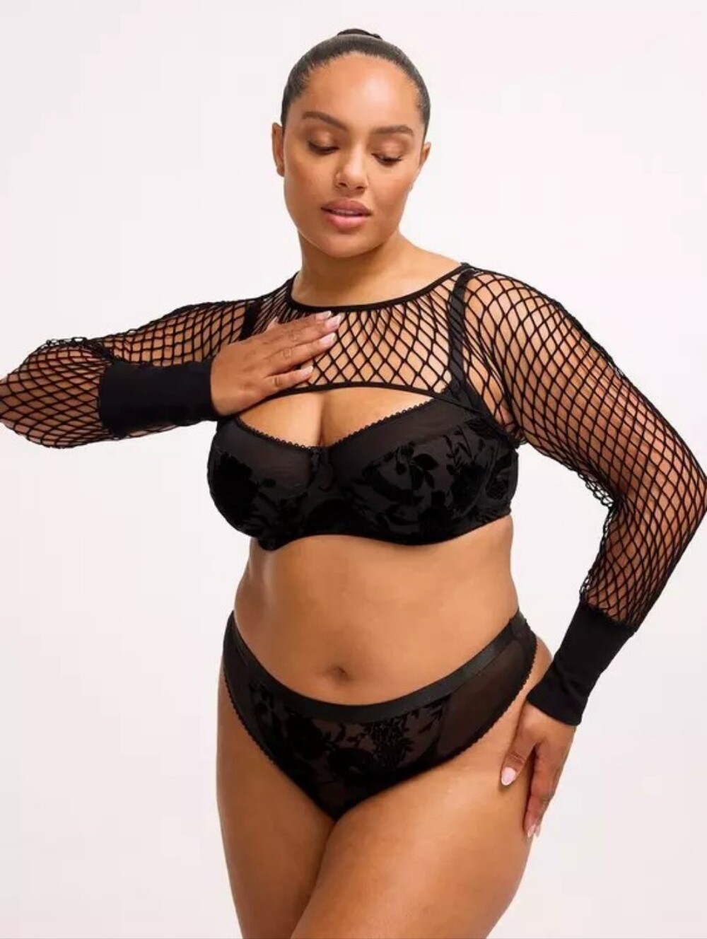 Torrid Nightfall Goth Fishnet Long Sleeve Shrug Women's Plus Size 3X 4X Nwt